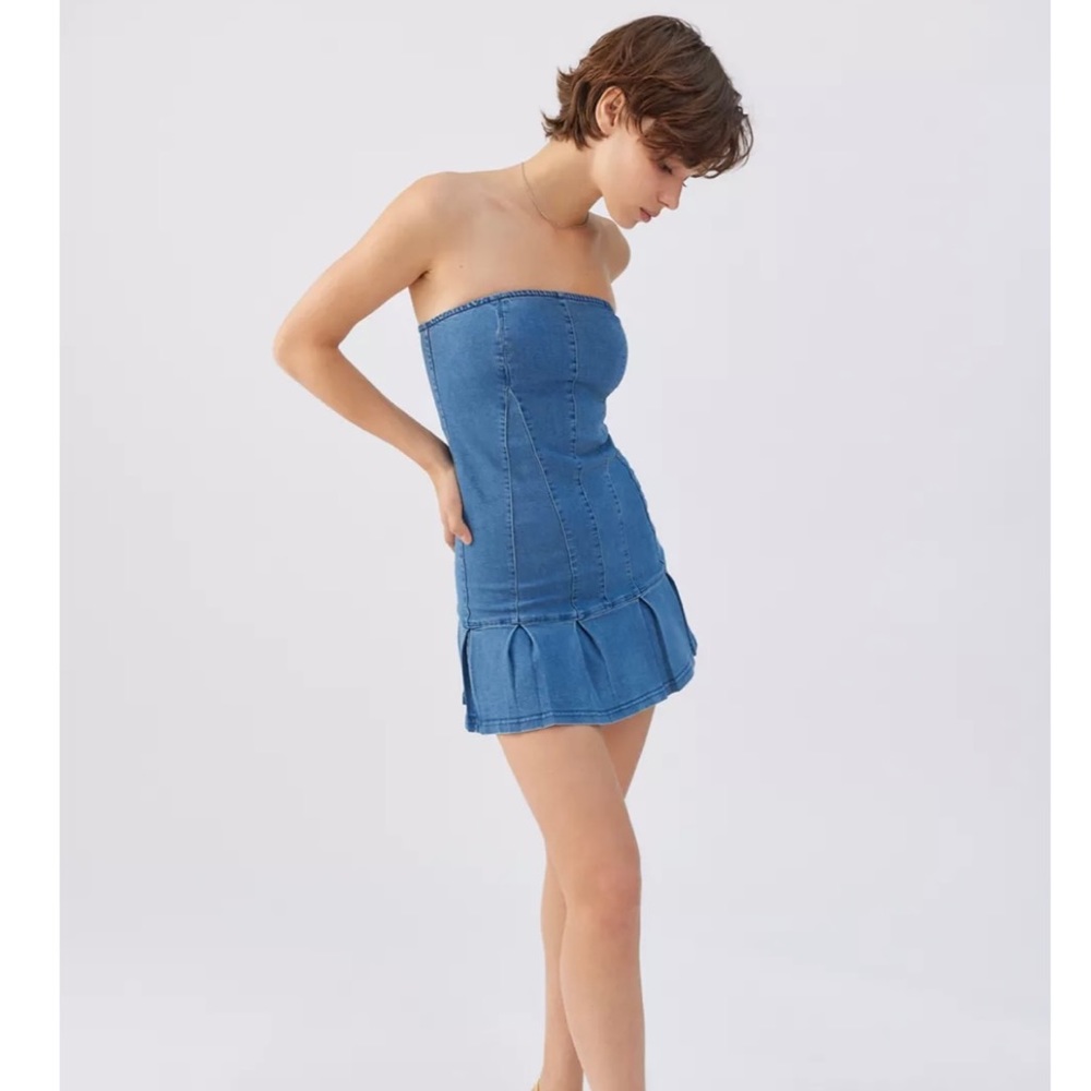 NWT Urban Outfitters Denim Strapless Dress